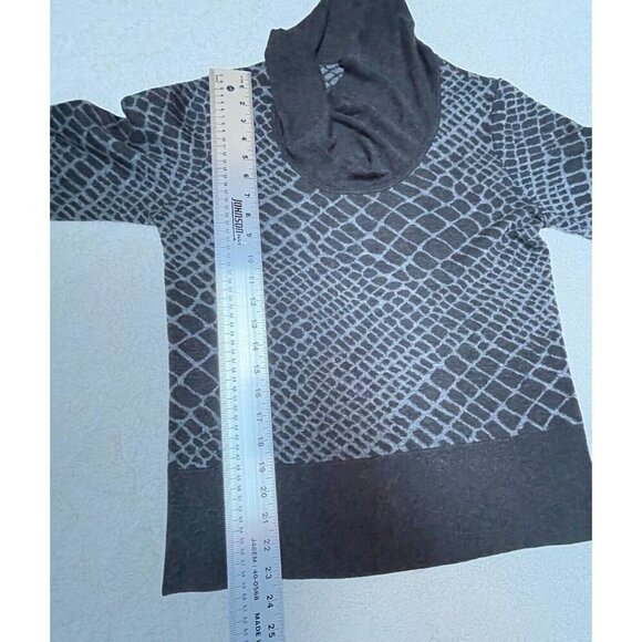 Classiques Entier Women Cashmere Wool Alpaca Cowl Neck Sweater Medium Gray Black - Picture 4 of 9